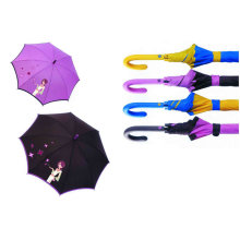 Städtischer Mädchen-Druck-gerader automatischer Rand-Regenschirm (YS-SA23081005R)